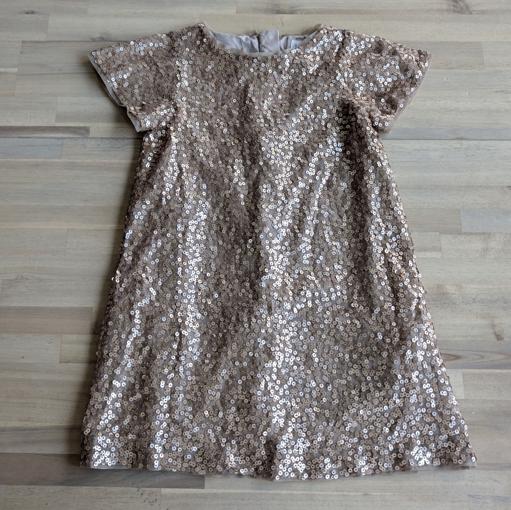 GAP‎ Kids Rose gold Sequin Party Dress (Size Small)